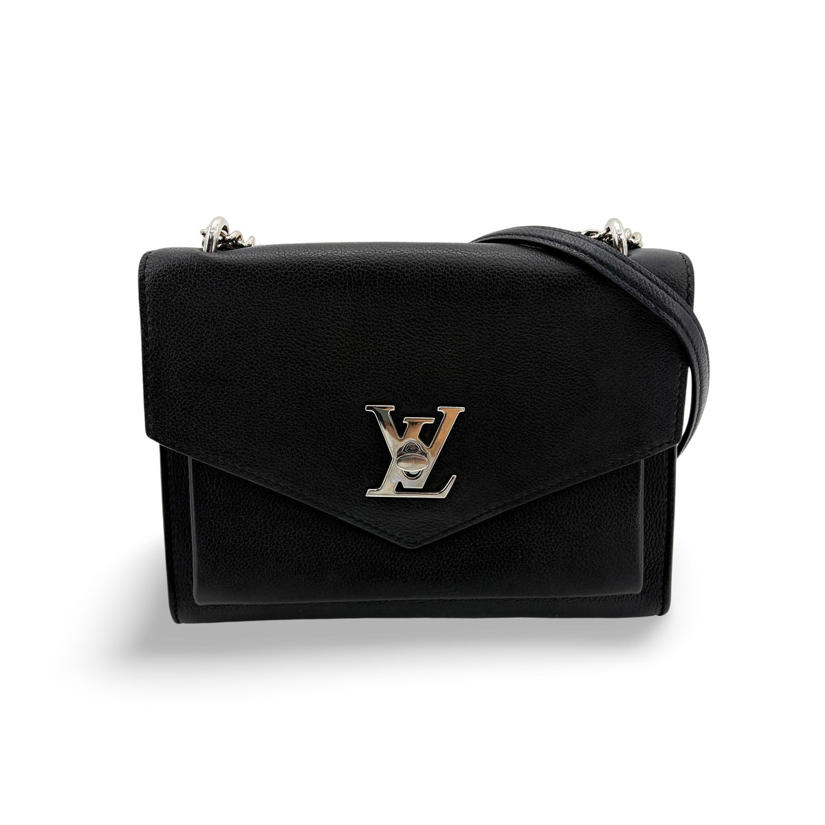 Louis Vuitton Mylockme Monochrome Leather Black Leather Handbag (Pre-Owned)