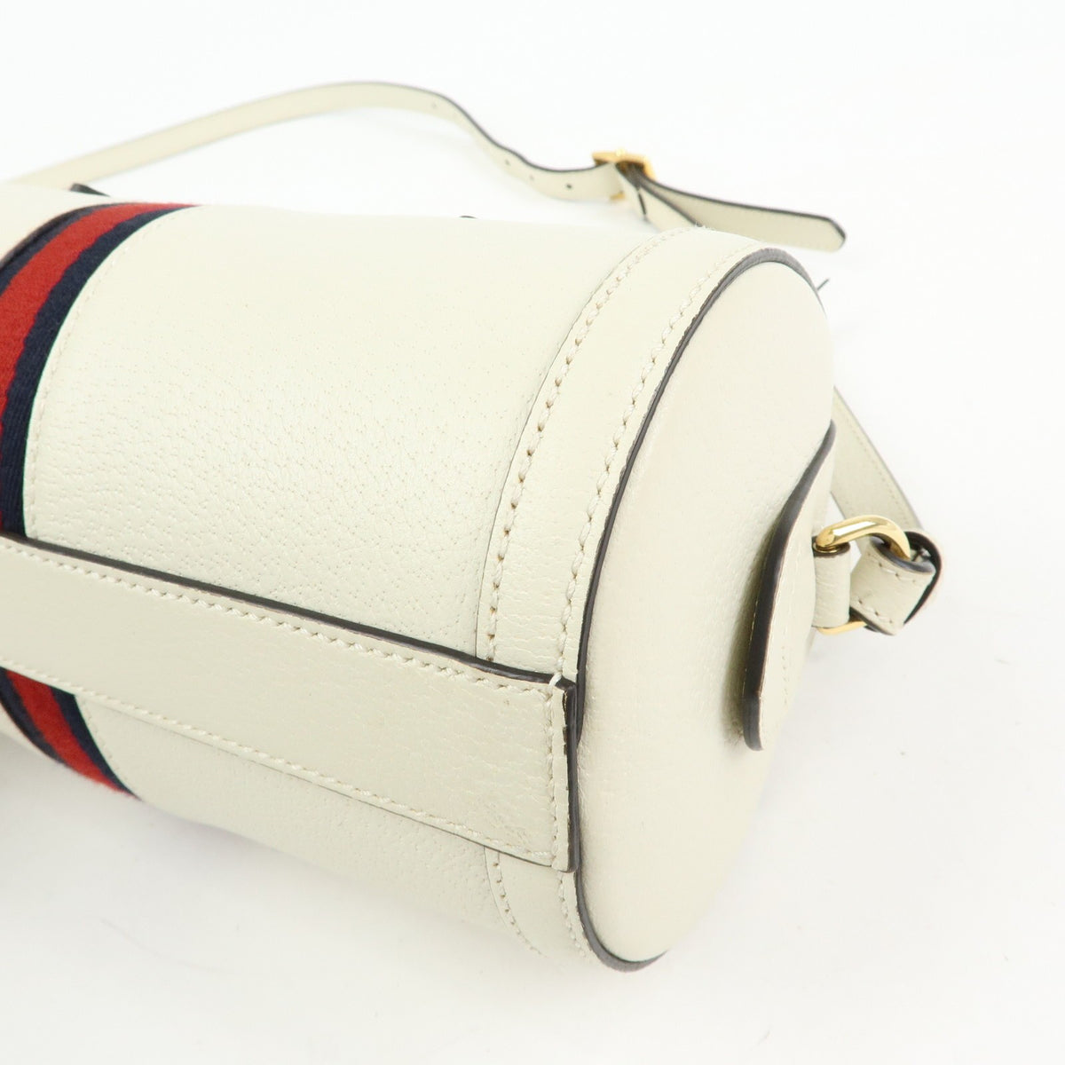 Gucci Ophidia Boston Leather White Leather Handbag (Pre-Owned)