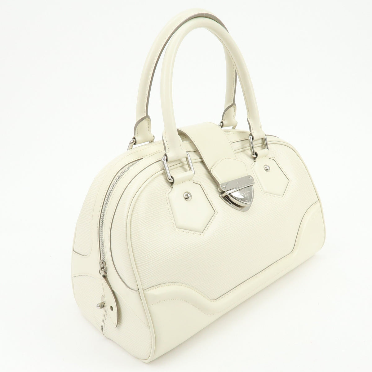 Louis Vuitton Montaigne Bowling Epi Leather White Leather Handbag (Pre-Owned)