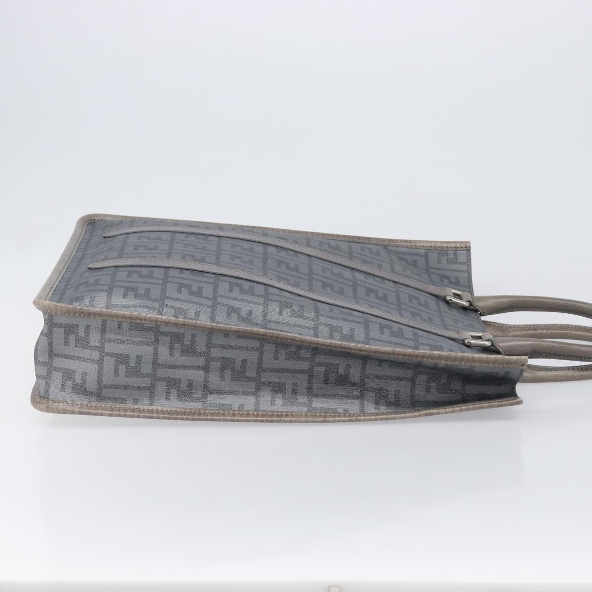 Fendi Open Shopping Zucca Canvas Gray Canvas Tote Bag Bag (Pre-Owned)