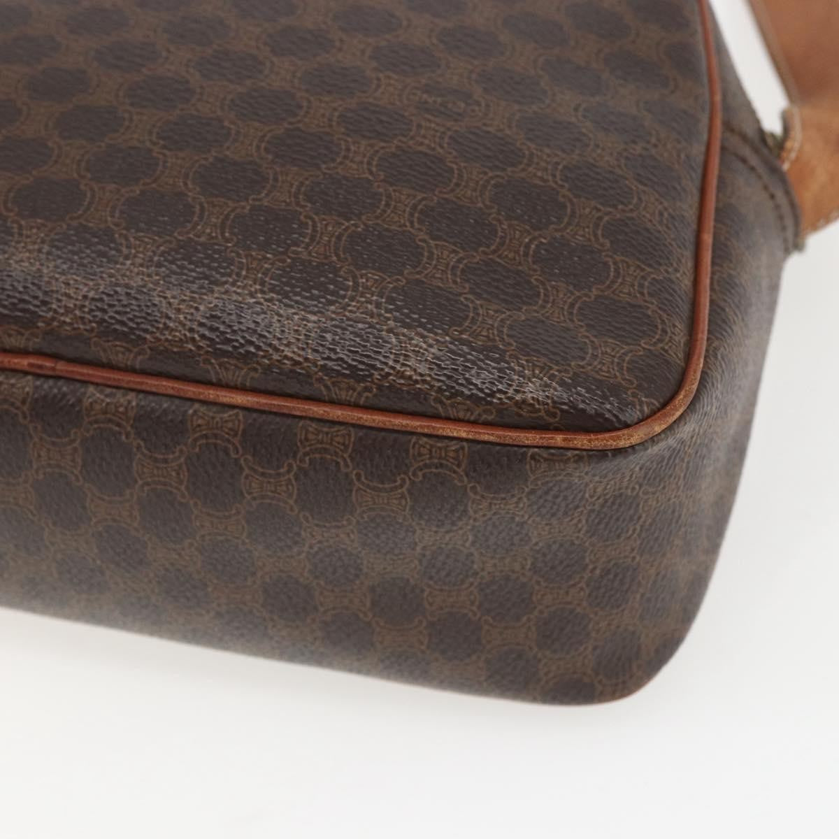 Celine Vintage Macadam Canvas And Leather Brown Canvas Shoulder Bag Bag (Pre-Owned)