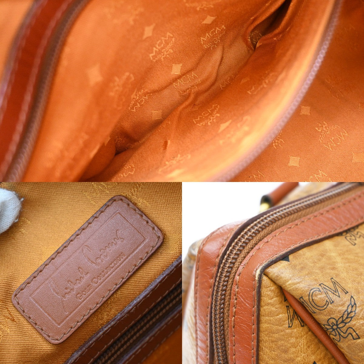 MCM Visetos Leather Brown Leather Handbag (Pre-Owned)