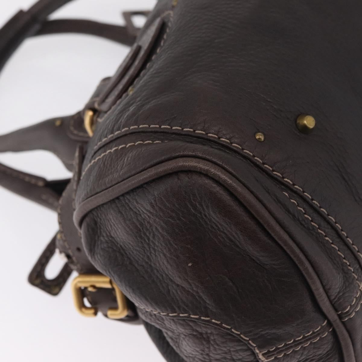 Chloe Paddington Lock Leather Brown Leather Handbag (Pre-Owned)