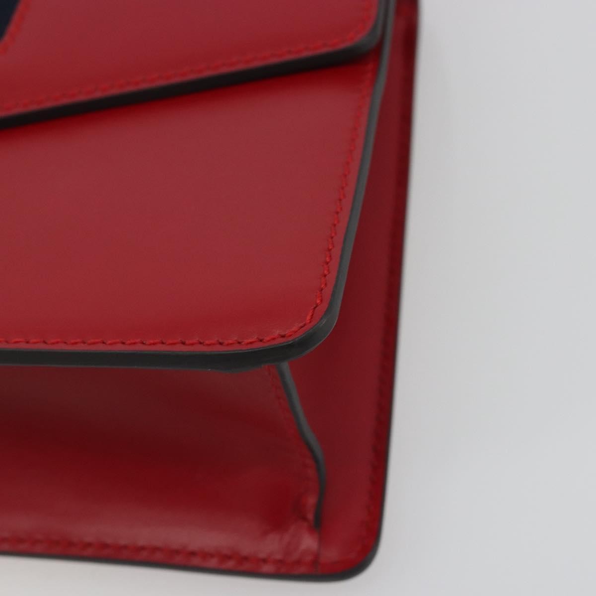 Gucci Sylvie Leather Red Leather Shoulder Bag Bag (Pre-Owned)