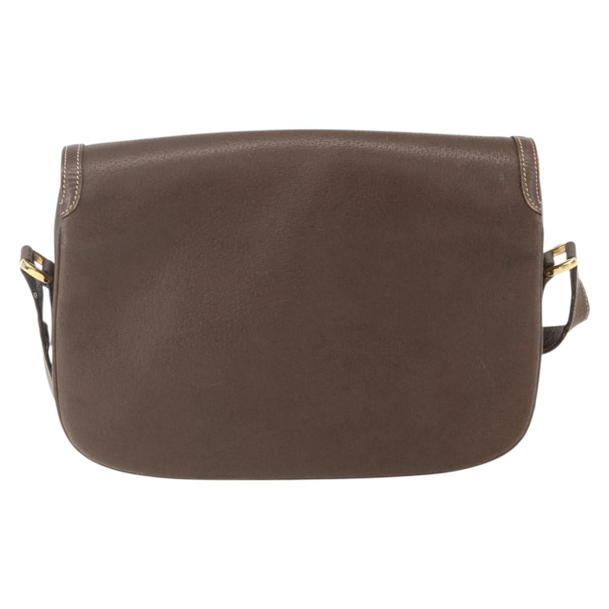 Gucci Vintage Leather Brown Leather Shoulder Bag Bag (Pre-Owned)