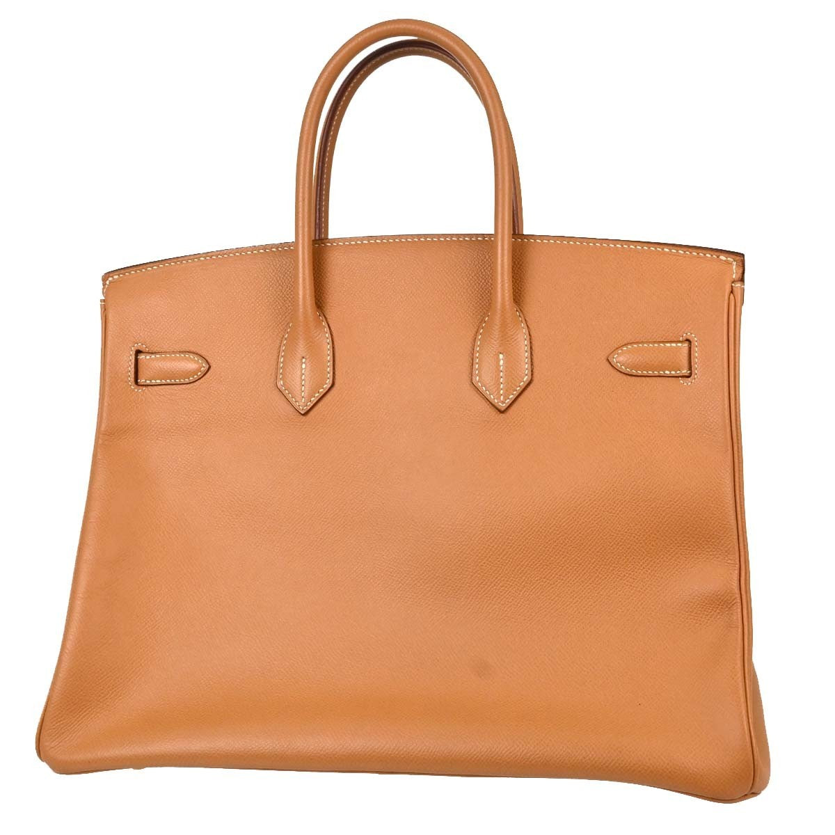 Hermes Birkin Brown Courchevel With Gold Hardware Gold Leather Handbag (Pre-Owned)