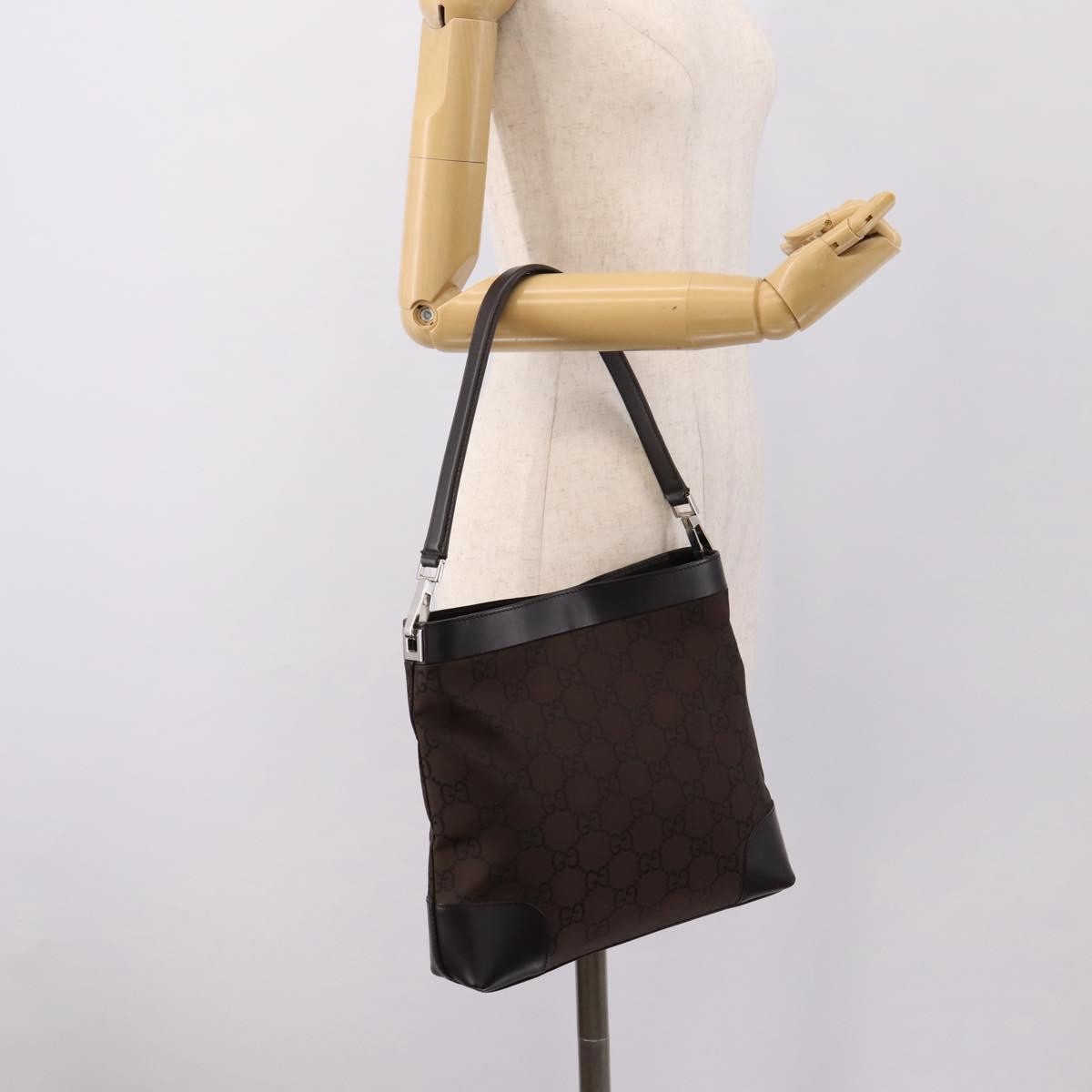 Gucci Vintage Clasp Handle Hobo (Outlet) Gg Canvas Brown Canvas Shoulder Bag Bag (Pre-Owned)