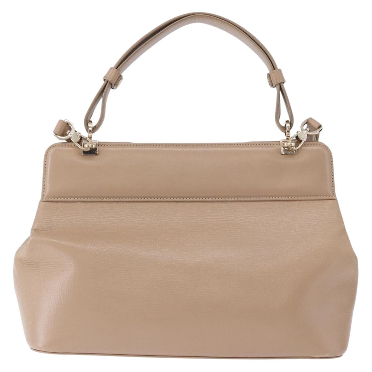 Bvlgari Isabella Rossellini Leather Beige Leather Handbag (Pre-Owned)