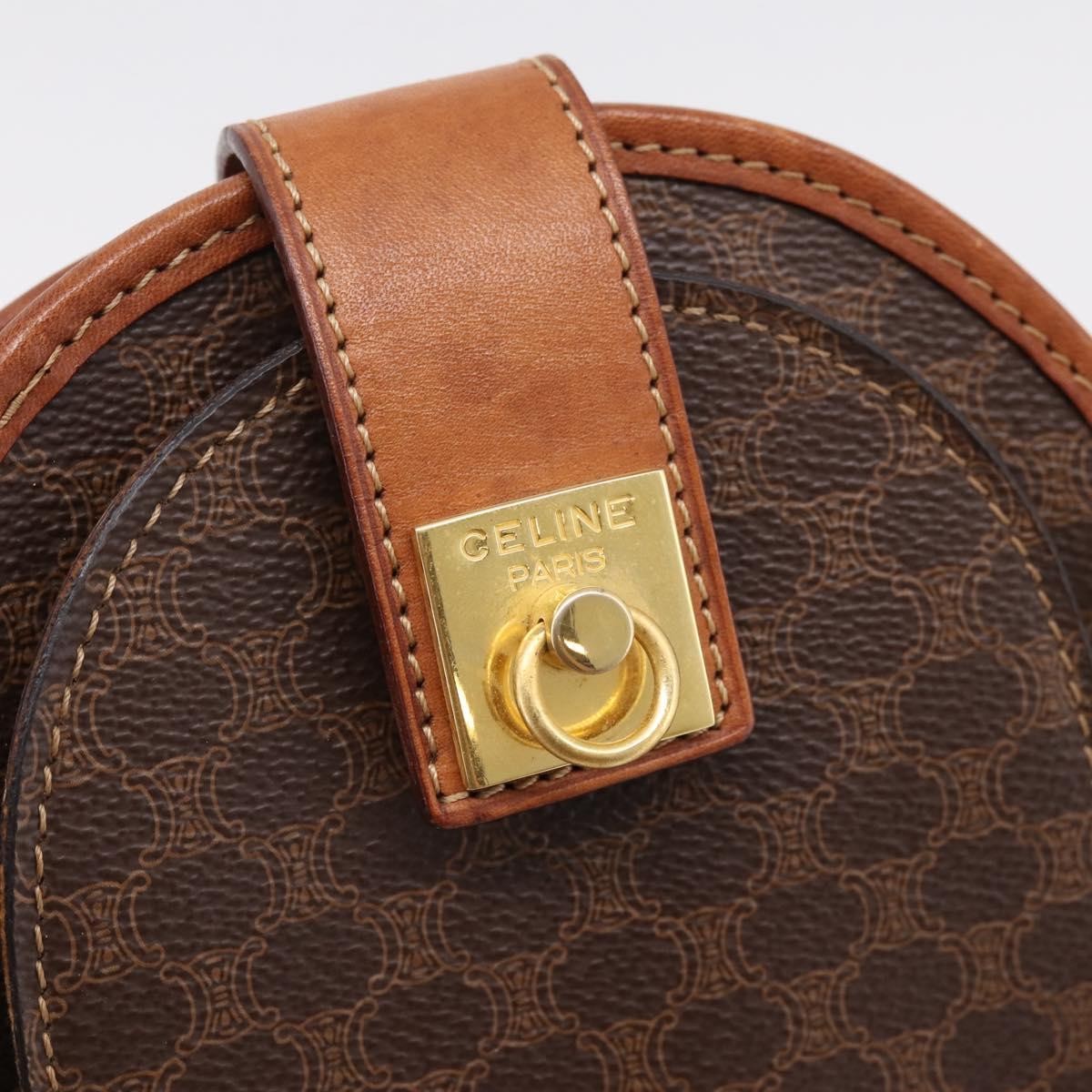 Celine Macadam Shoulder Canvas Brown Canvas Crossbody Bag Bag (Pre-Owned)