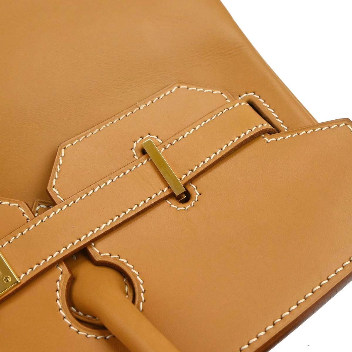 Hermes Hac Birkin Brown Vache Natural With Gold Hardware Neutral Leather Handbag (Pre-Owned)