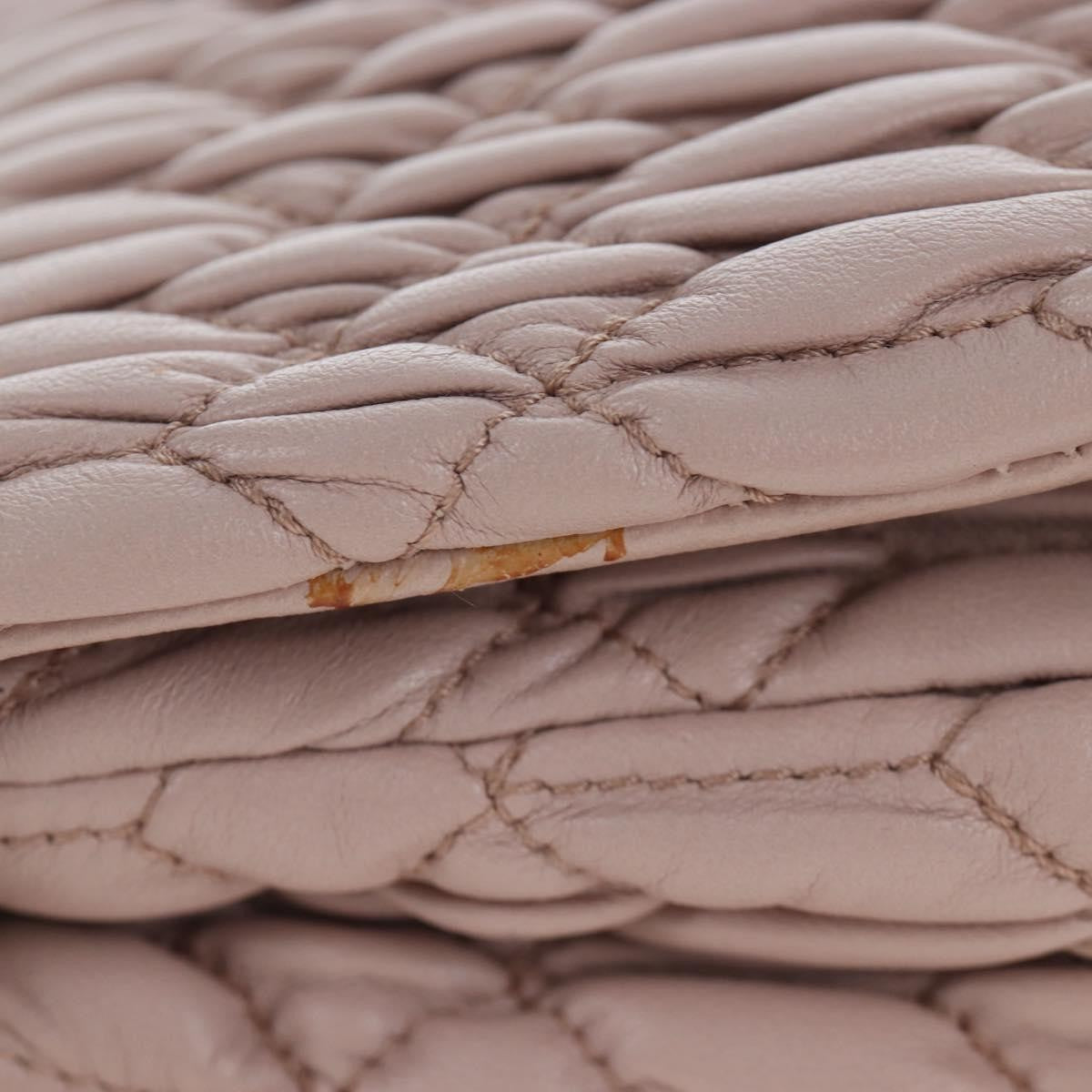 Miu Miu Crystal Clutch Matelasse Leather Pink Leather Clutche & Pouche Bag (Pre-Owned)