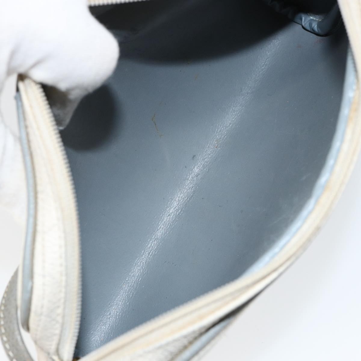 Christian Dior Vintage Honeycomb Zip Coated Canvas White Canvas Clutche & Pouche Bag (Pre-Owned)