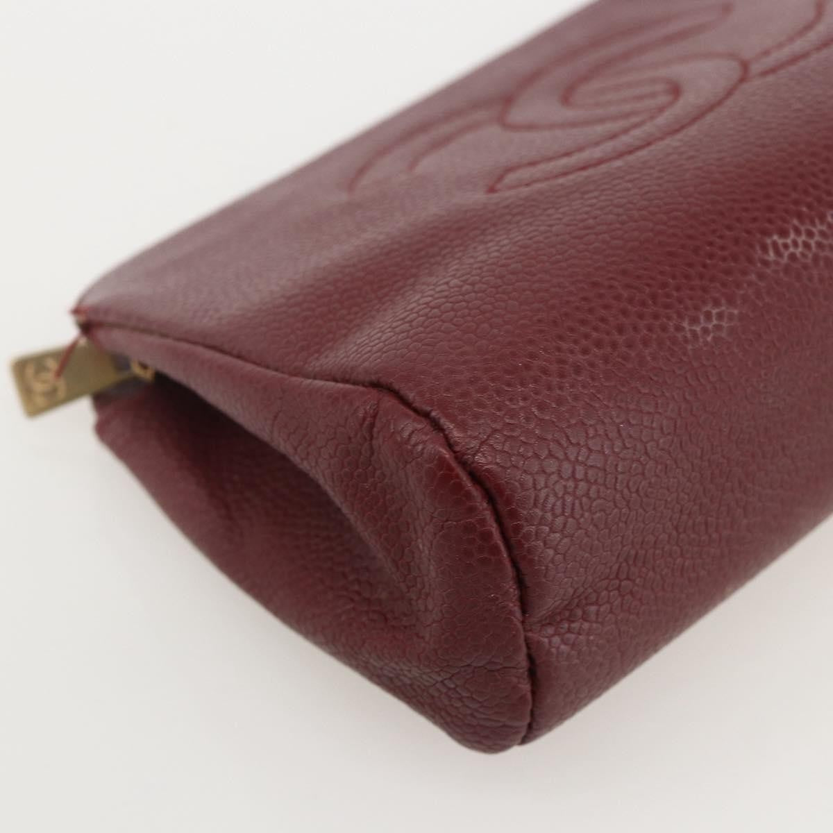 Chanel Vintage Timeless Toiletry Leather Burgundy Calfskin Clutche & Pouche Bag (Pre-Owned)