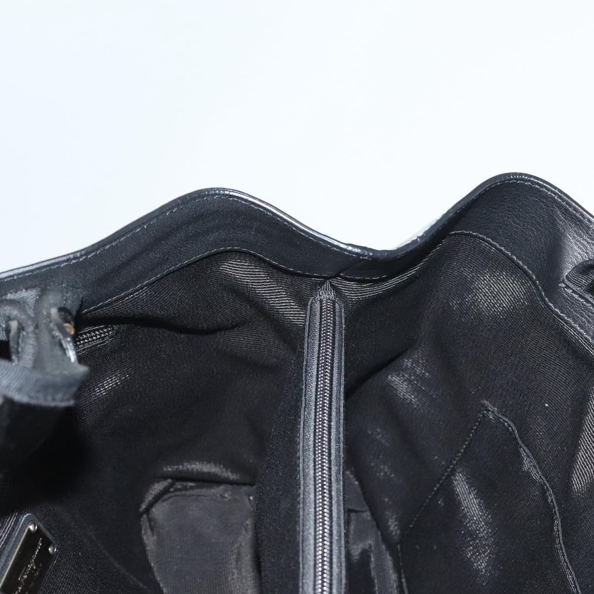 Salvatore Ferragamo Vala Patent Leather Black Patent_Leather Handbag (Pre-Owned)
