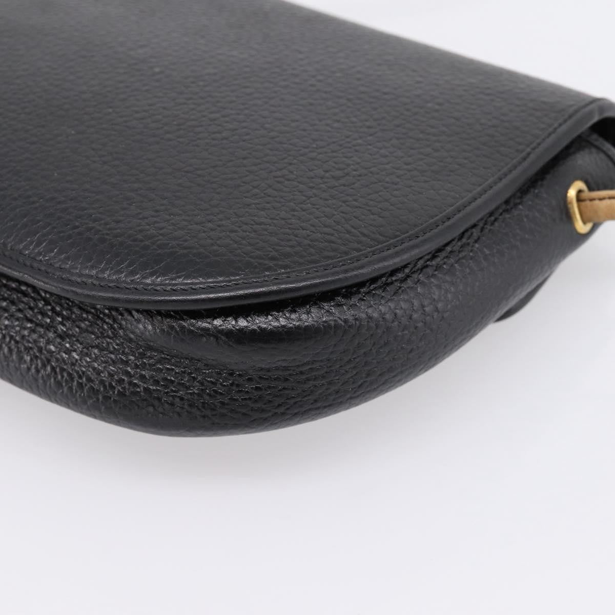 Christian Dior Vintage Flap Canvas Black Leather Shoulder Bag Bag (Pre-Owned)