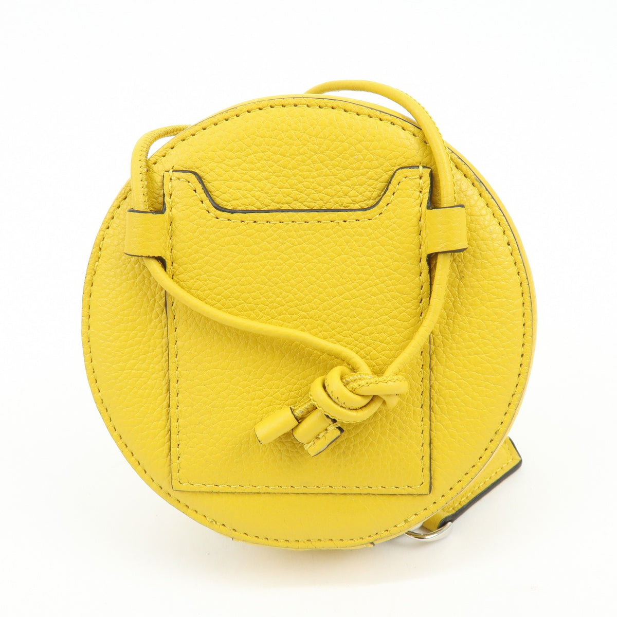 Fendi Vintage Ff Round Embossed Leather Yellow Leather Crossbody Bag Bag (Pre-Owned)