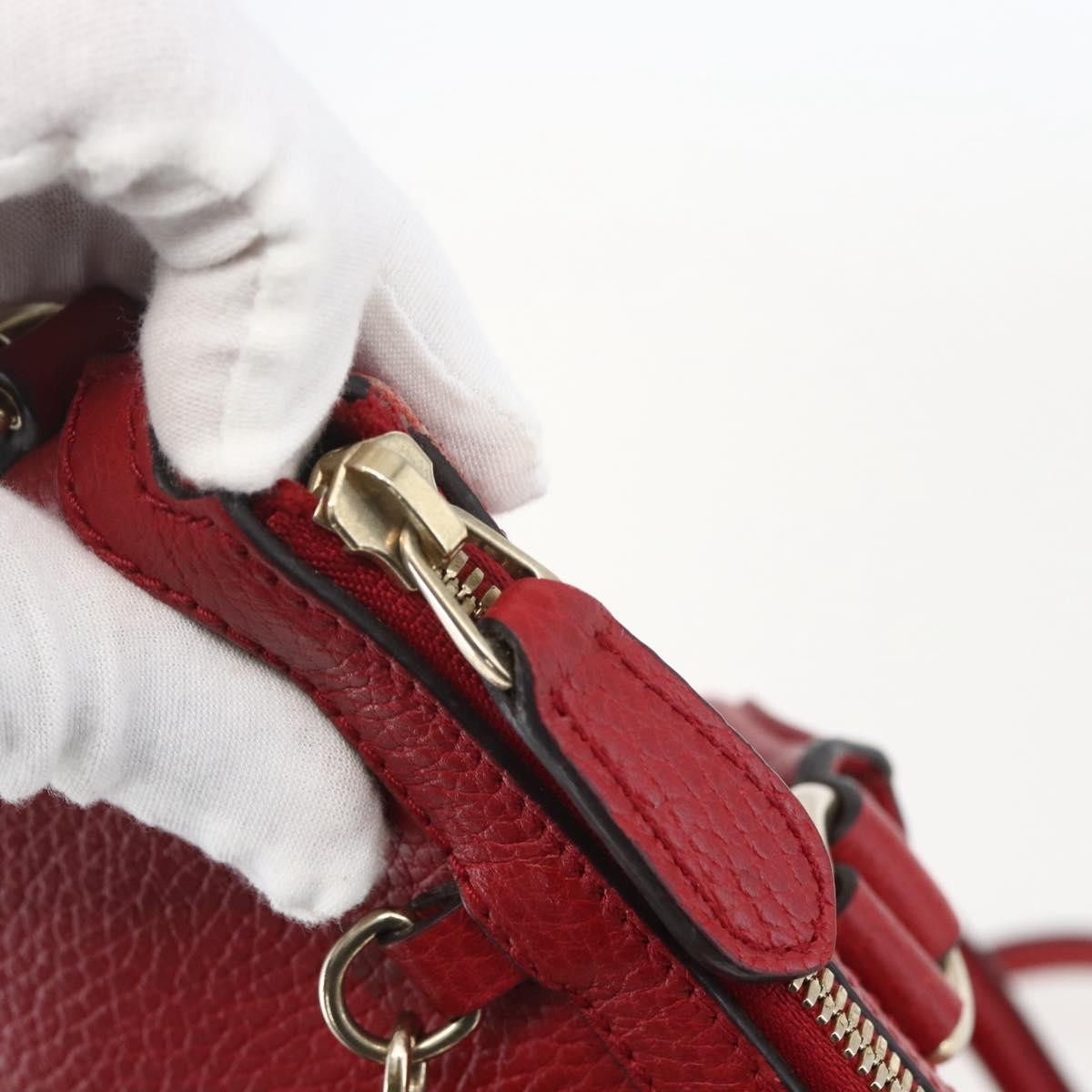 Gucci Vintage Soho Convertible Satchel Leather Red Leather Handbag (Pre-Owned)