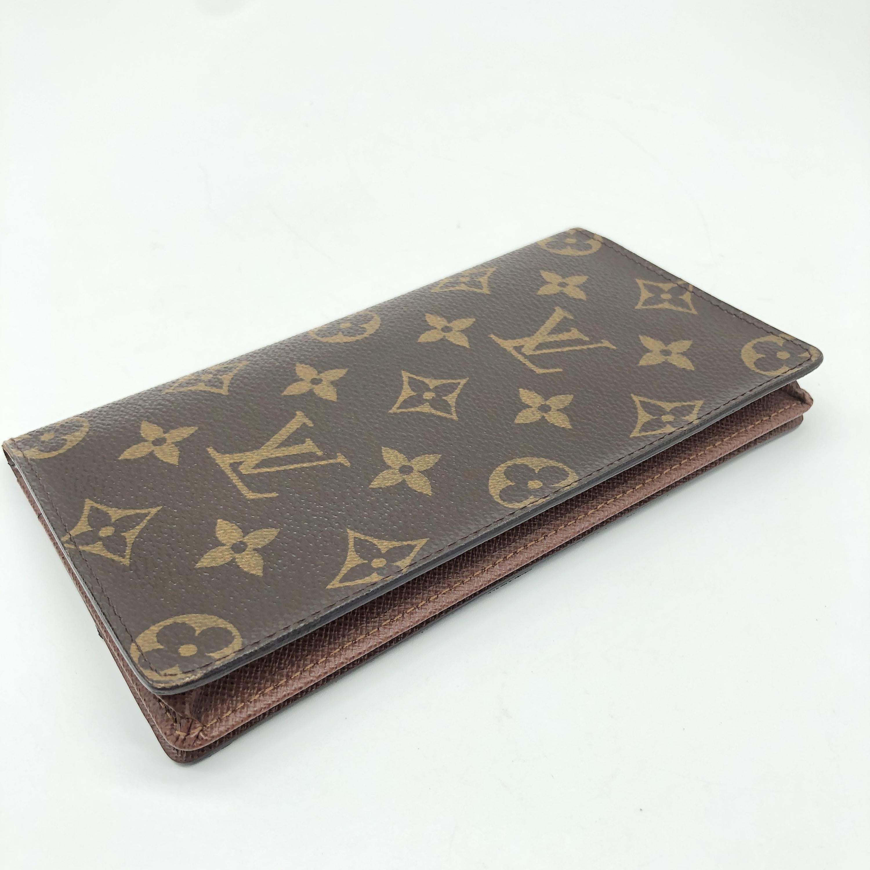Louis Vuitton Long Wallet Bifold Monogram Canvas Brown Canvas Wallets Accessory (Pre-Owned)