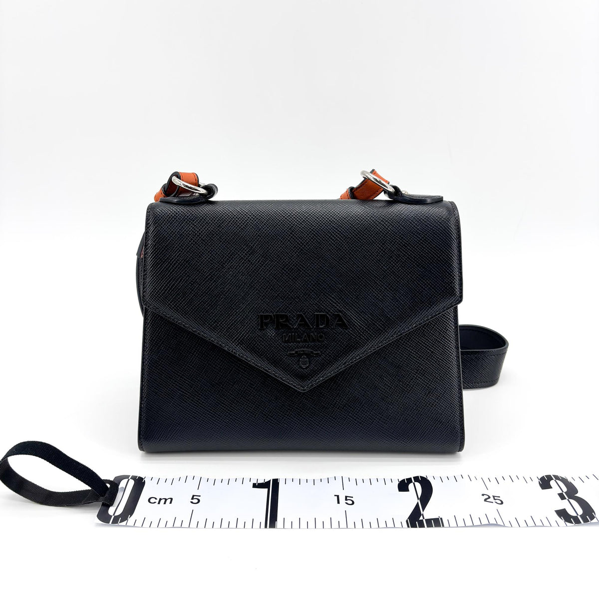 Prada Monochrome Saffiano Leather Navy Leather Tote Bag Bag (Pre-Owned)
