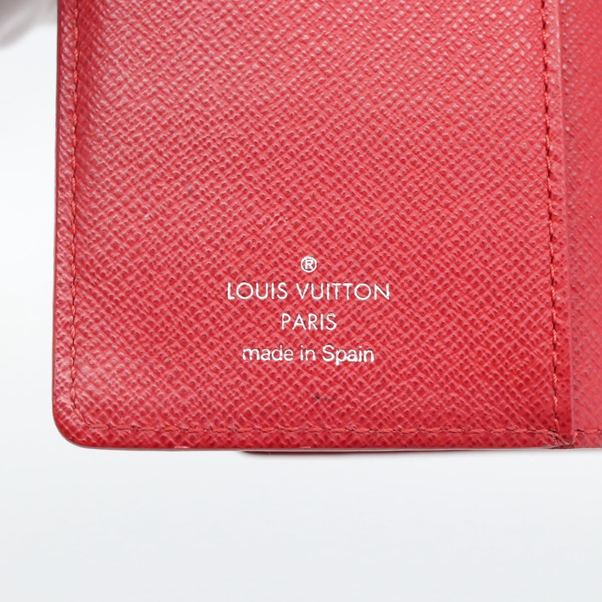 Louis Vuitton Agenda Cover Damier Red Leather Clutche & Pouche Bag (Pre-Owned)