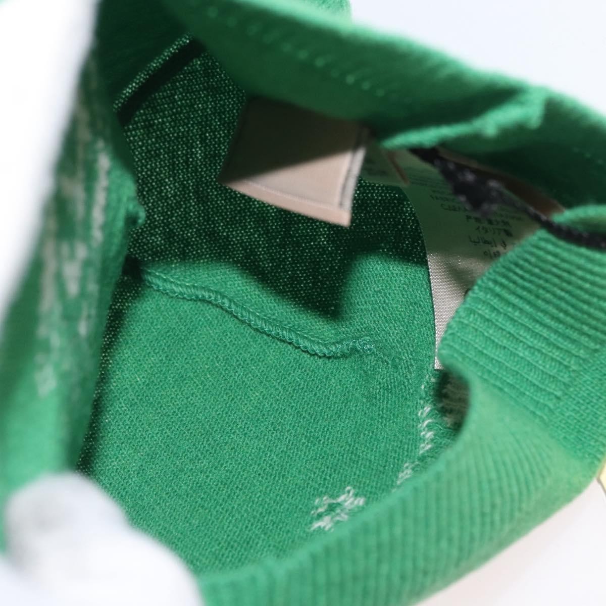 Gucci Beanie Alien Intarsia Green Canvas Head Accessory Accessory (Pre-Owned)
