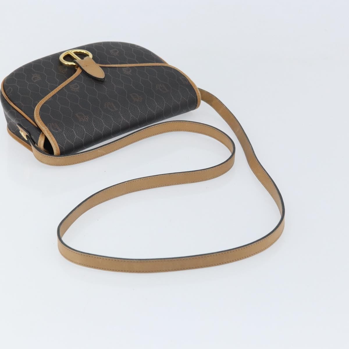 Christian Dior Vintage Honeycomb Canvas And Leather Black Canvas Shoulder Bag Bag (Pre-Owned)