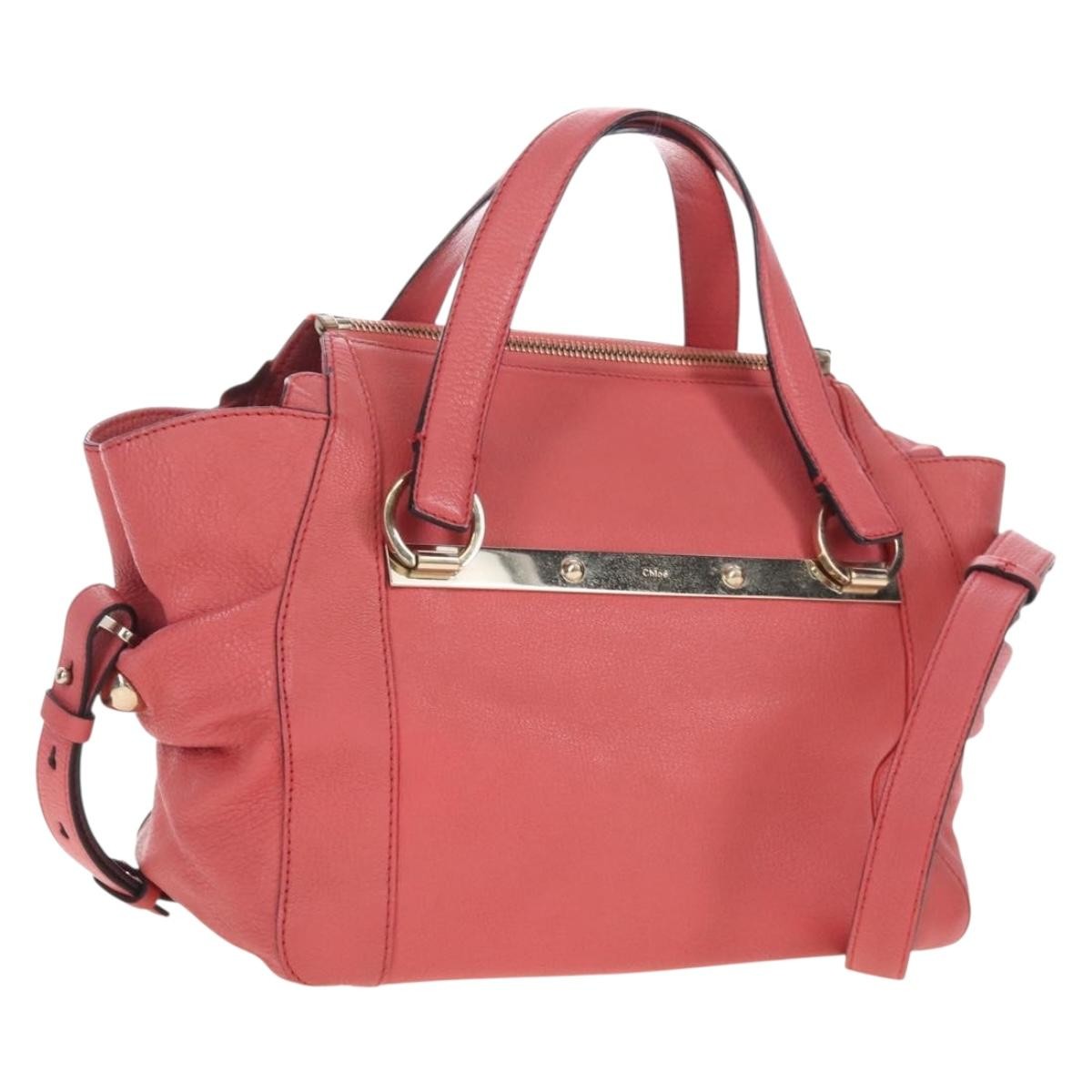Chloe Bridget Convertible Satchel Leather Pink Leather Handbag (Pre-Owned)