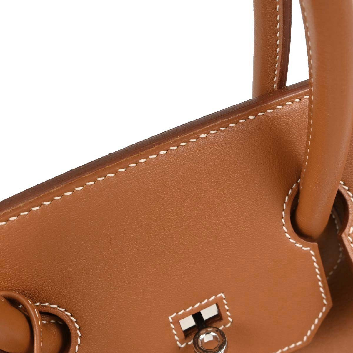 Hermes Birkin Brown Swift With Palladium Hardware Brown Leather Handbag (Pre-Owned)