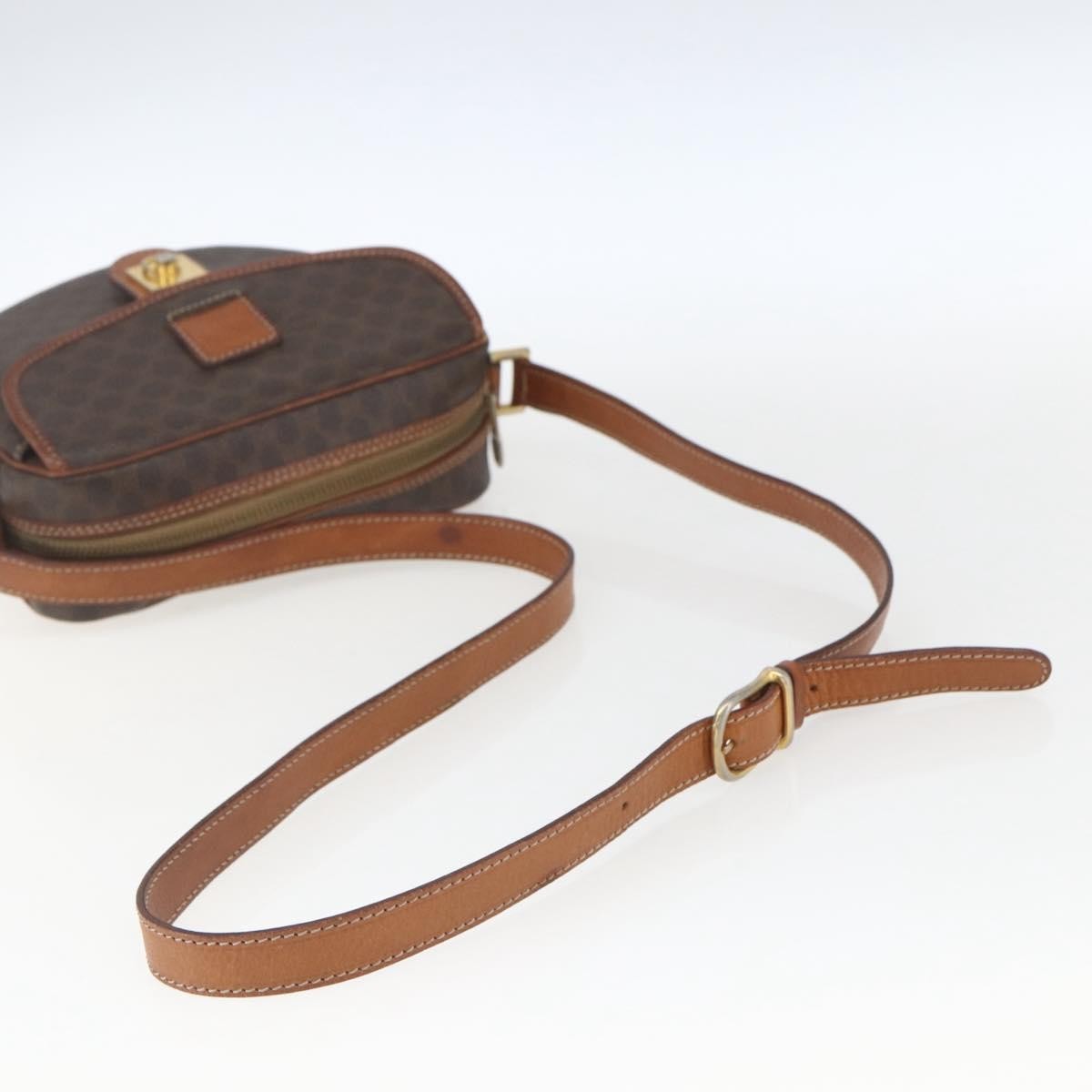 Celine Vintage Macadam Canvas And Leather Brown Canvas Shoulder Bag Bag (Pre-Owned)