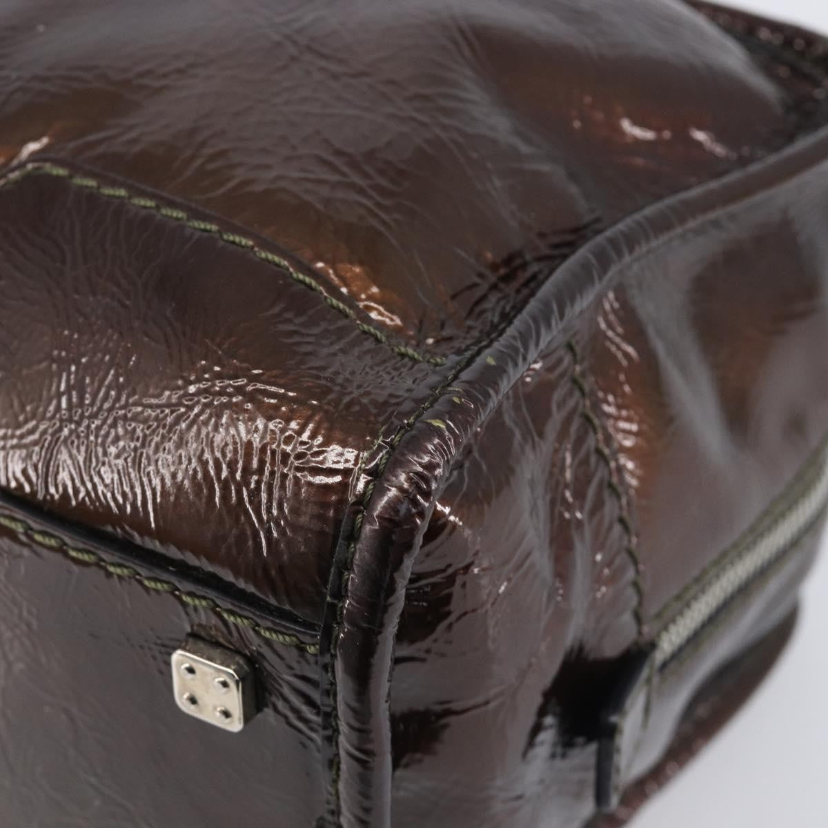 Loewe Amazona Patent Brown Patent_Leather Handbag (Pre-Owned)