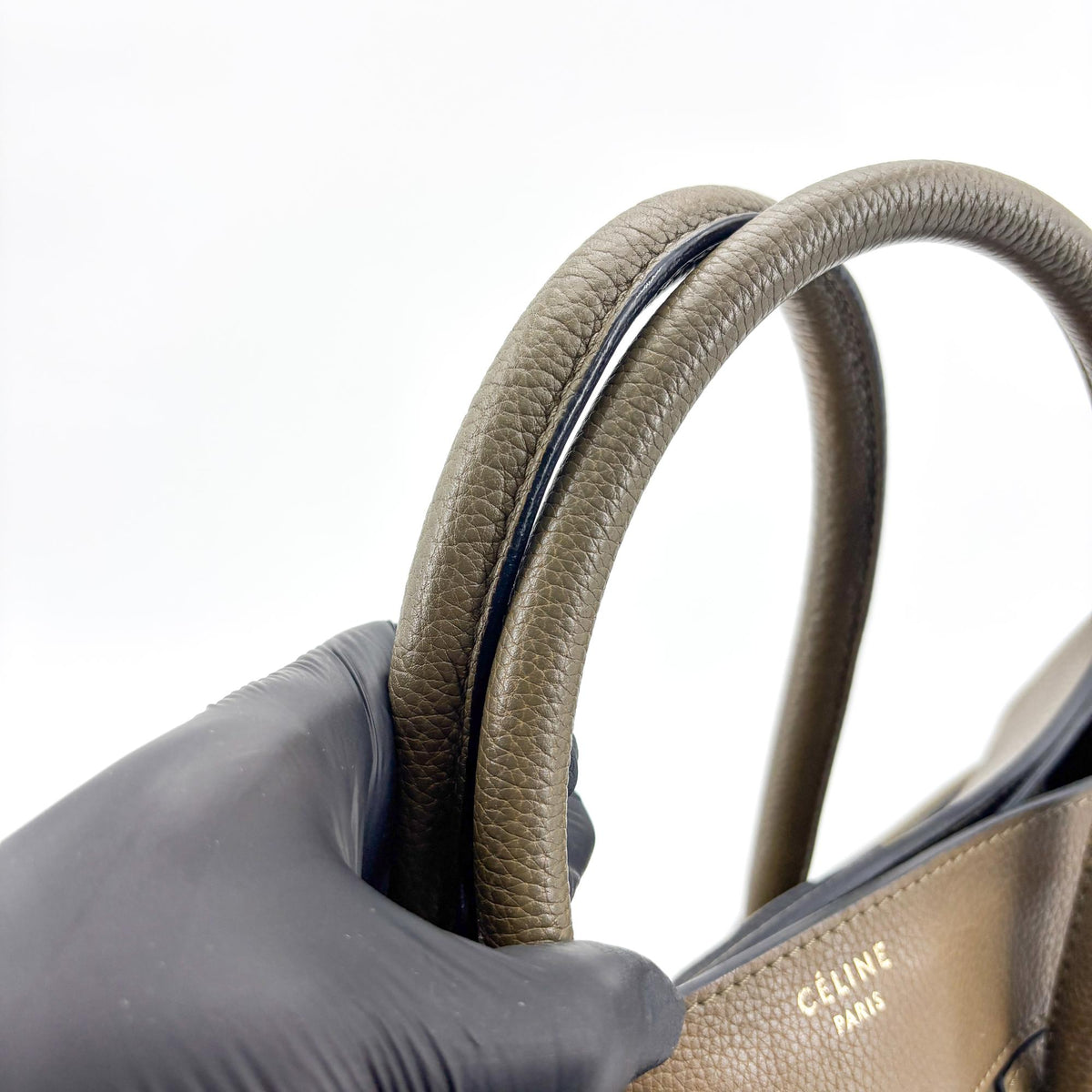 Celine Luggage Smooth Leather Khaki Leather Handbag (Pre-Owned)