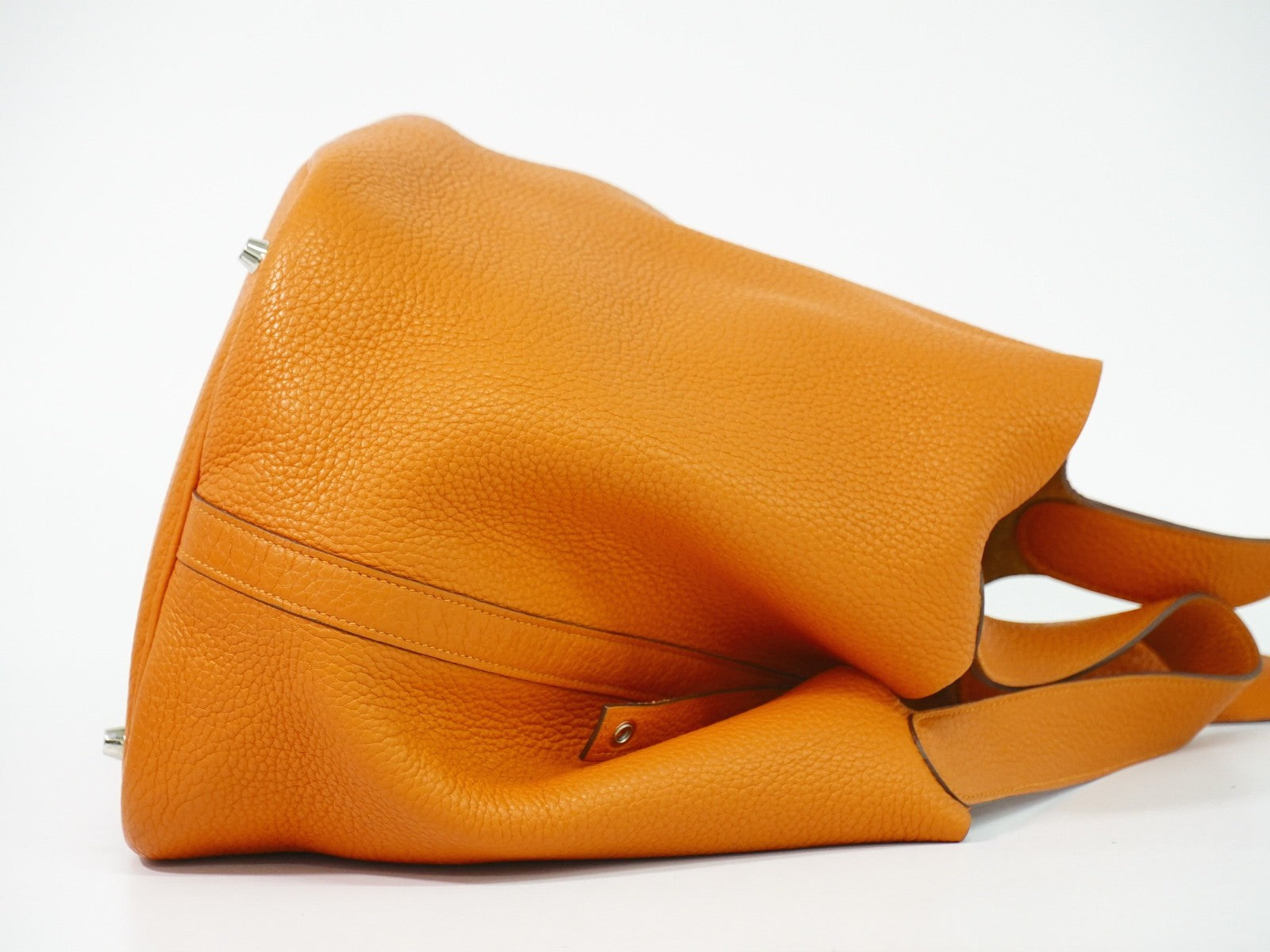 Hermes Picotin Lock Togo Orange Leather Handbag (Pre-Owned)
