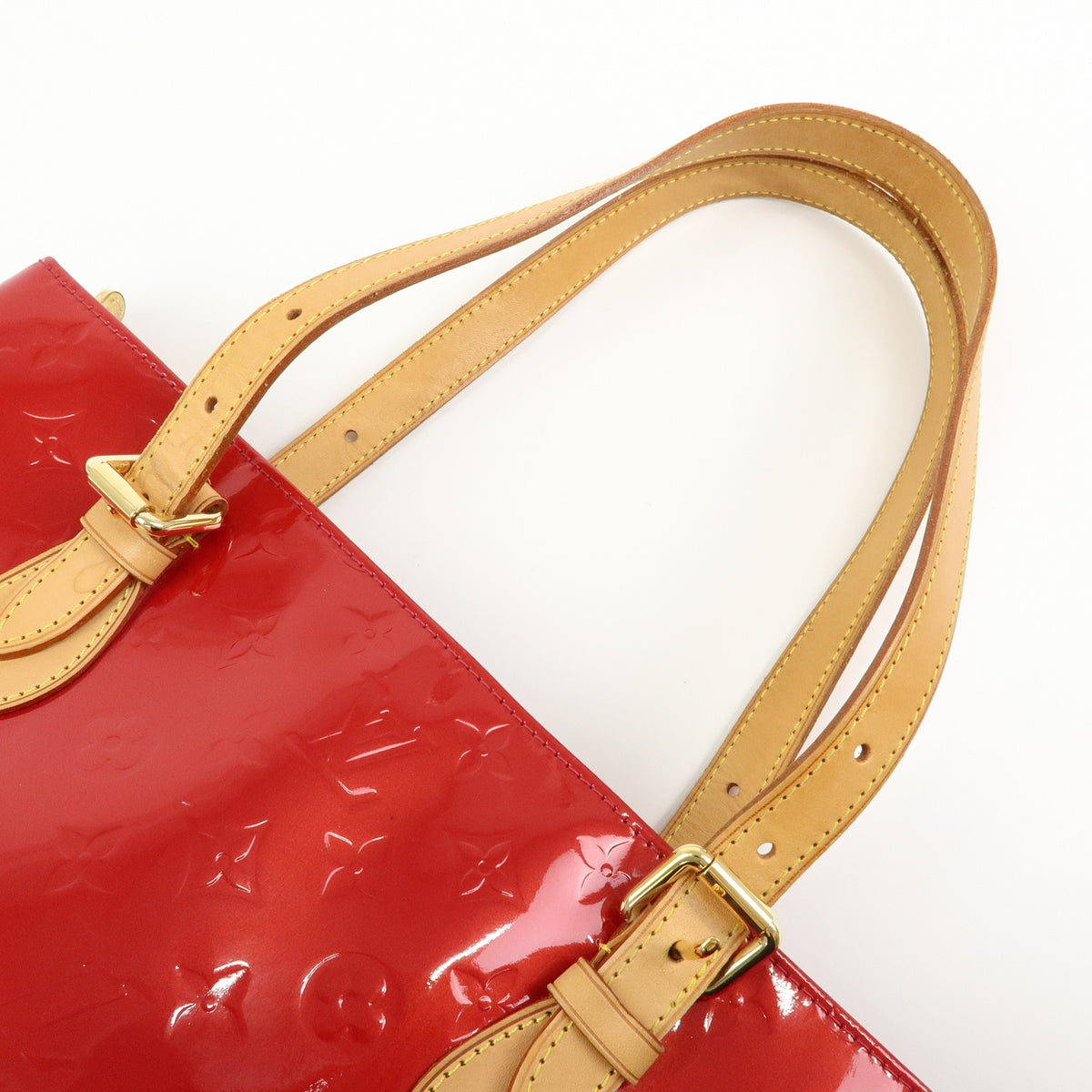 Louis Vuitton Brentwood Monogram Vernis Red Patent_Leather Handbag (Pre-Owned)
