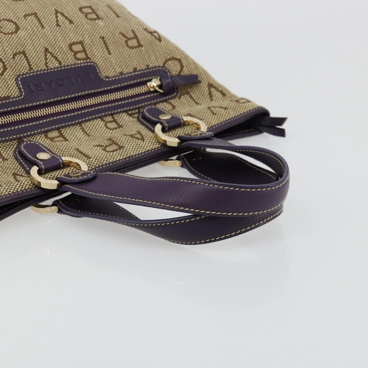 Bvlgari Logomania Canvas Beige Canvas Tote Bag Bag (Pre-Owned)