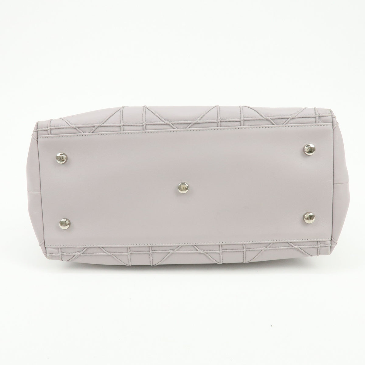 Christian Dior Granville Satchel Cannage Quilt Leather Purple Leather Handbag (Pre-Owned)