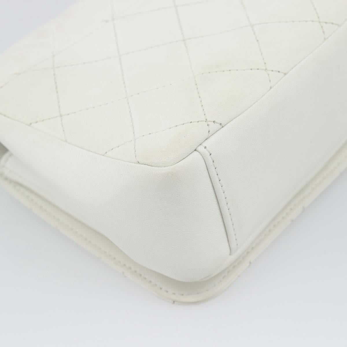 Chanel Beauty Begins Flap Quilted Lambskin White Leather Shoulder Bag Bag (Pre-Owned)