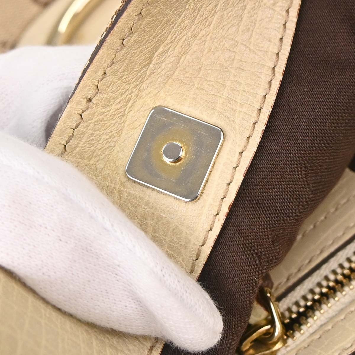 Gucci Horsebit Canvas Beige Canvas Clutche & Pouche Bag (Pre-Owned)