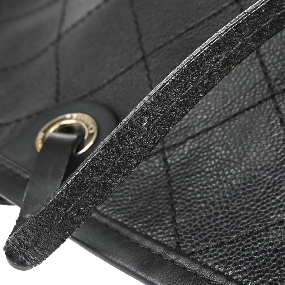 Chanel Fever Tote Quilted Caviar Black Calfskin Tote Bag Bag (Pre-Owned)
