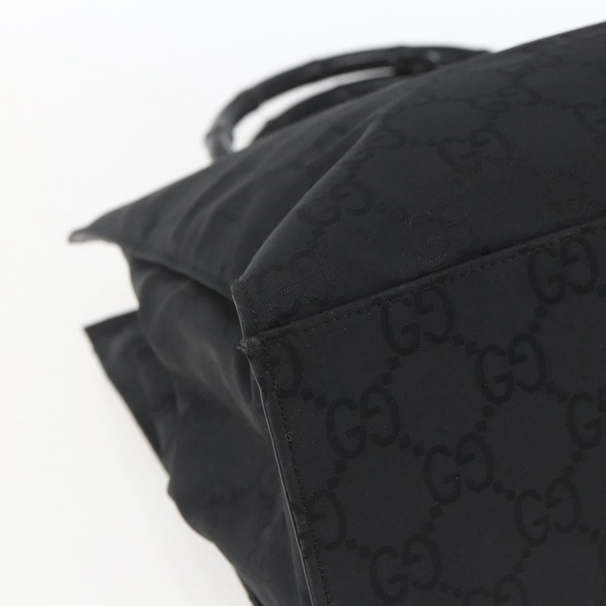 Gucci Vintage Bamboo Handle Tote Gg Nylon Black Nylon Tote Bag Bag (Pre-Owned)