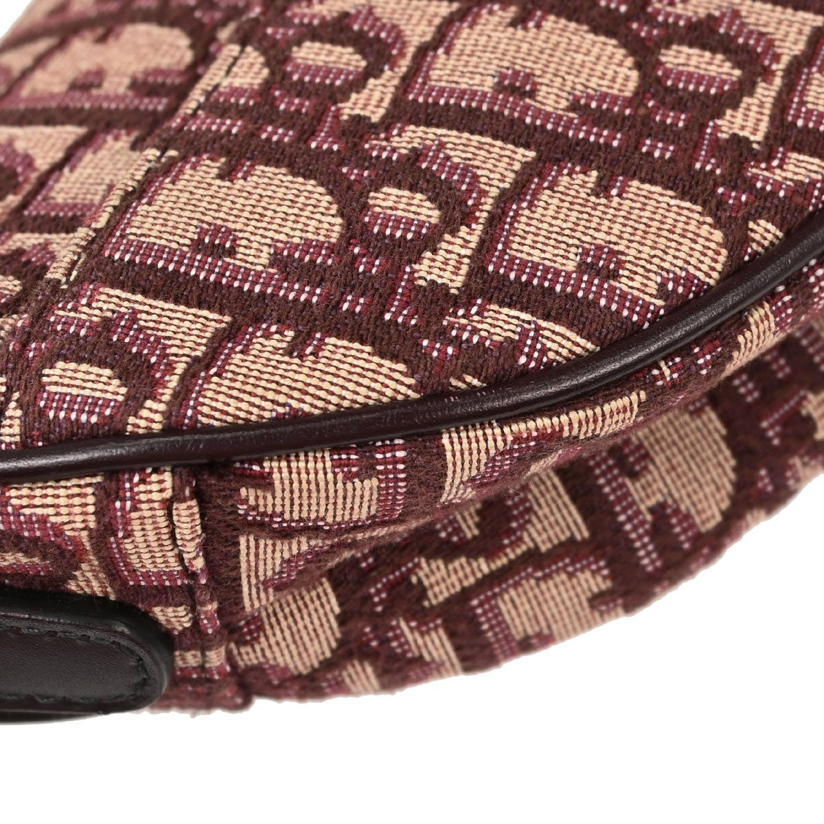 Christian Dior Saddle Logo Embroidered Canvas Burgundy Canvas Handbag (Pre-Owned)