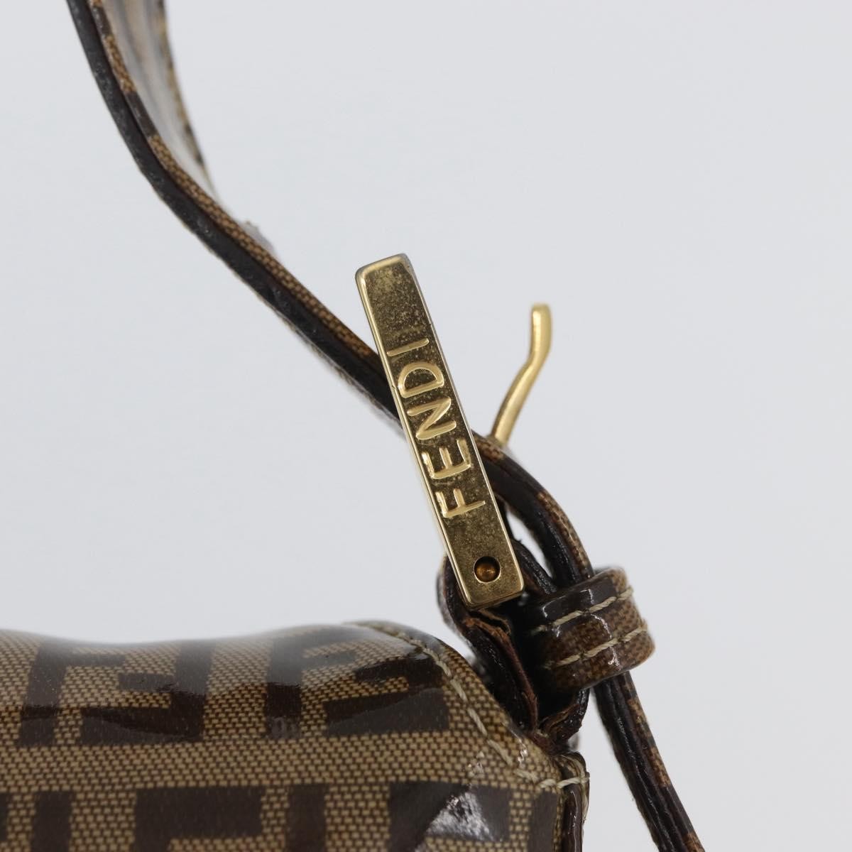 Fendi Mamma Baguette Zucchino Canvas Beige Canvas Shoulder Bag Bag (Pre-Owned)
