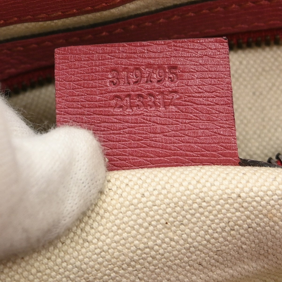 Gucci Bright Bit Convertible Tote Leather Red Leather Tote Bag Bag (Pre-Owned)