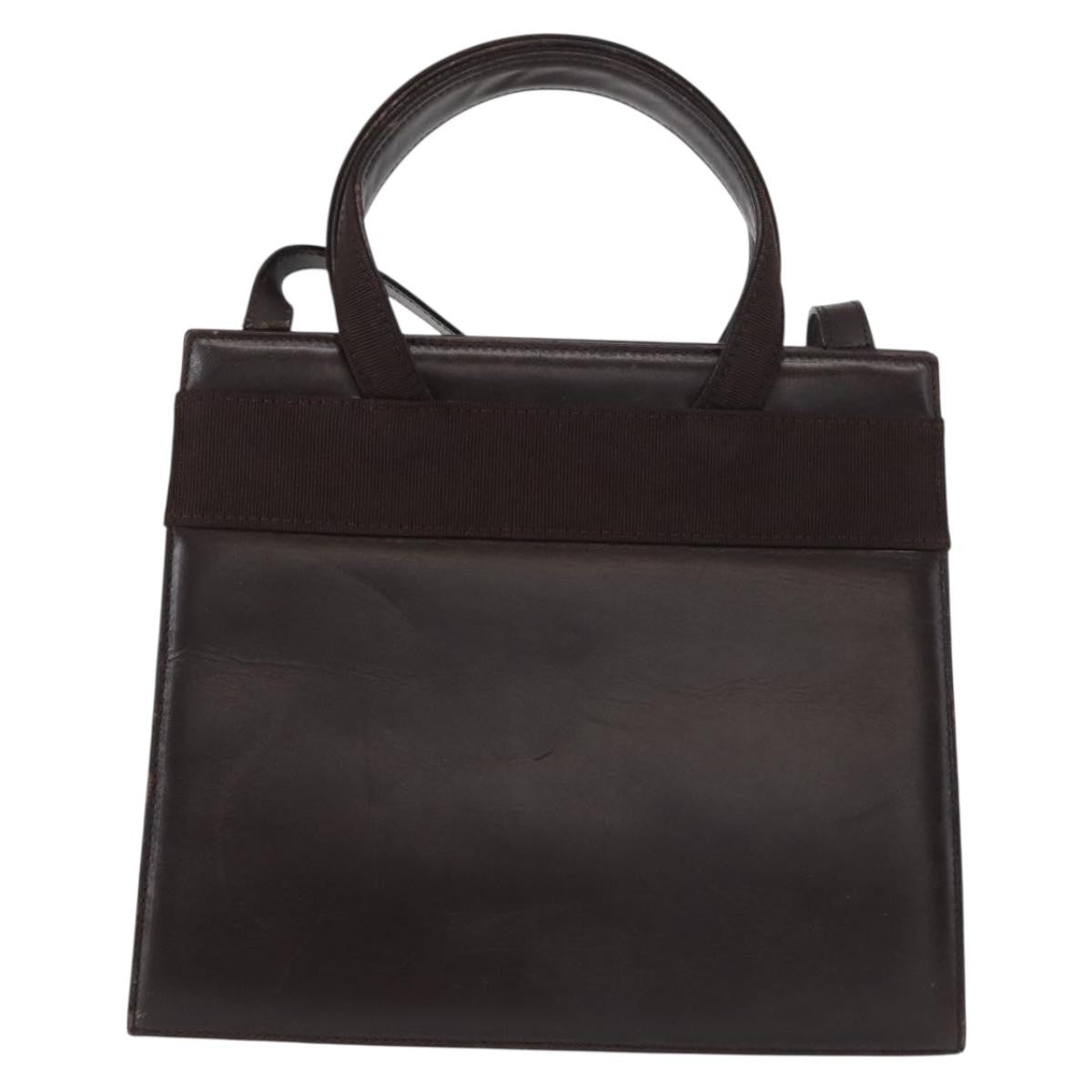 Salvatore Ferragamo Convertible Vara Bow Leather Brown Leather Handbag (Pre-Owned)