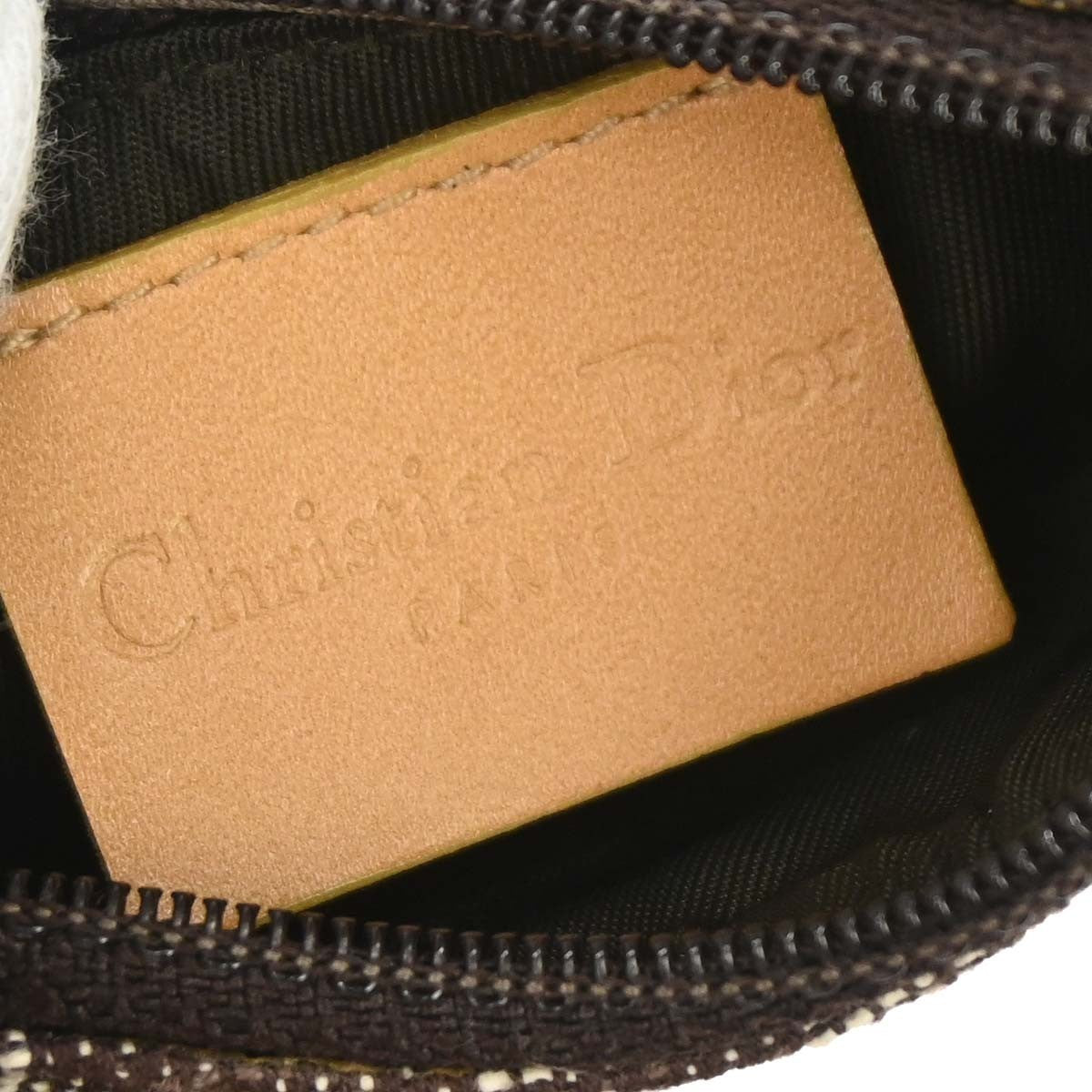 Christian Dior Vintage Saddle Zip Coin Purse Diorissimo Canvas Brown Canvas Clutche & Pouche Bag (Pre-Owned)