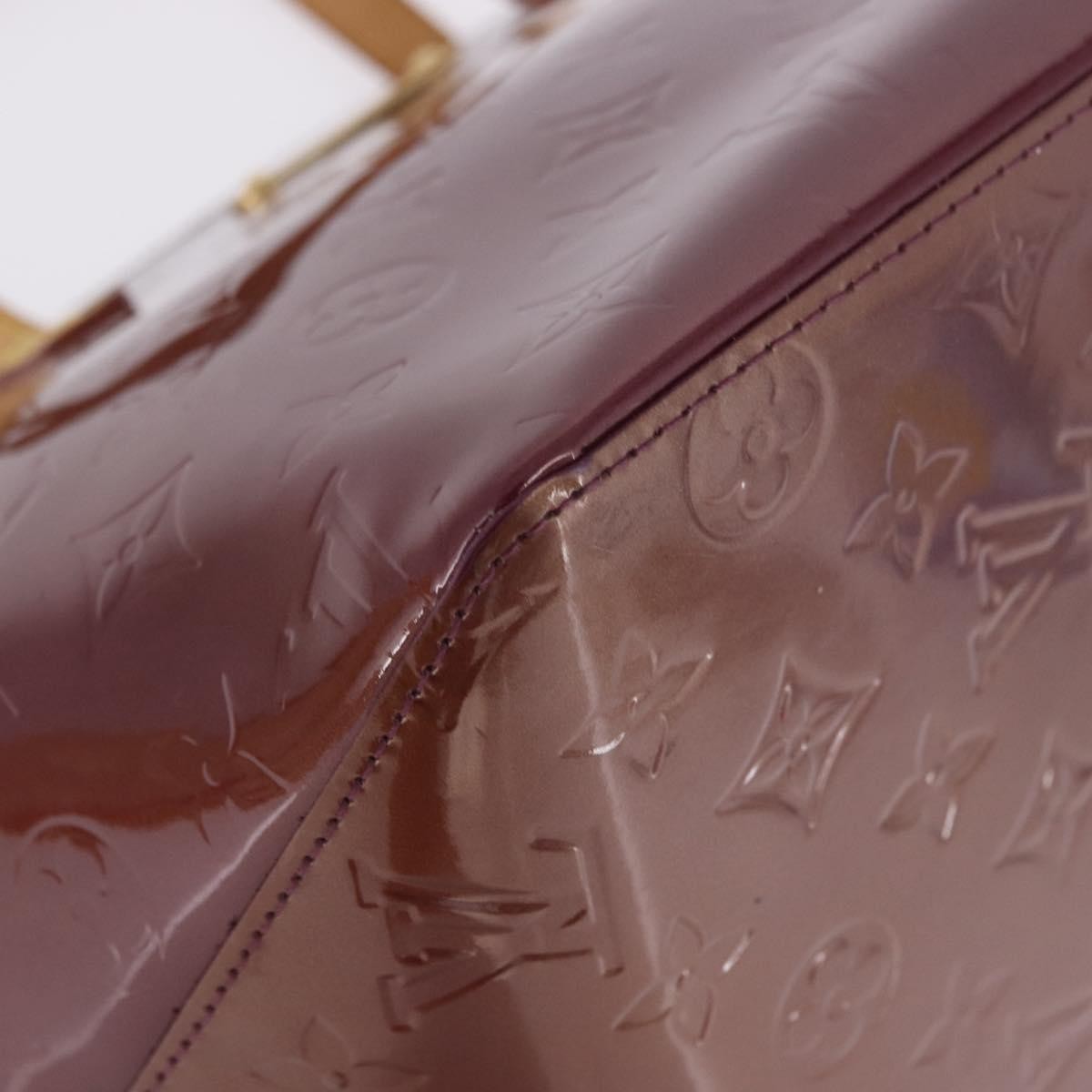 Louis Vuitton Bellevue Monogram Vernis Burgundy Patent_Leather Handbag (Pre-Owned)
