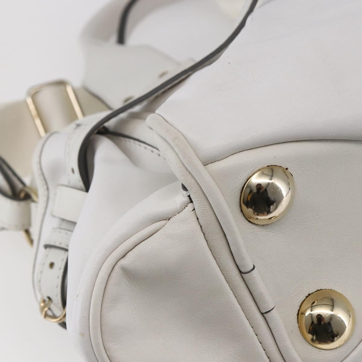 Chloe Vintage Leather White Leather Shoulder Bag Bag (Pre-Owned)