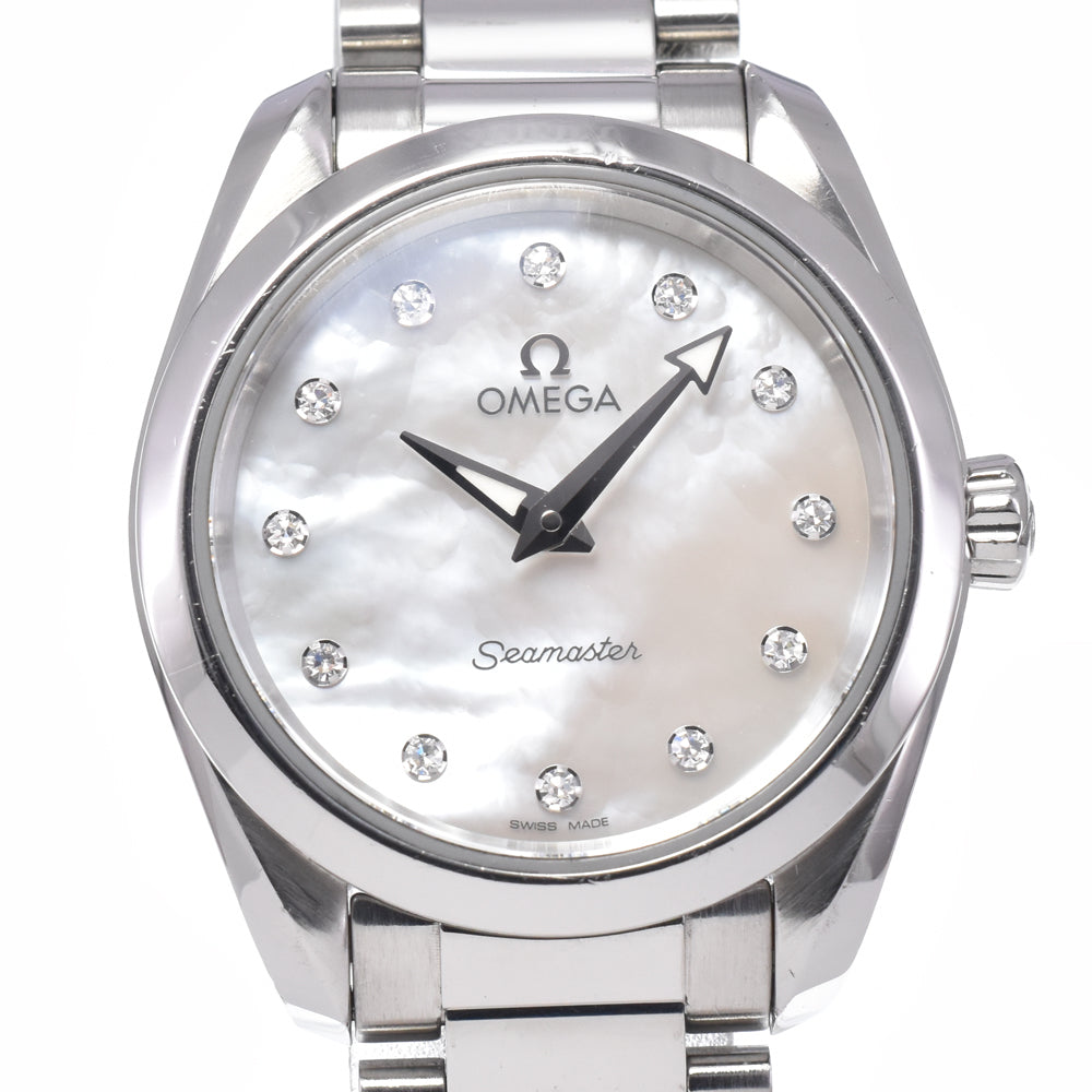 Omega Seamaster Aqua Terra 150M Quartz Stainless Steel With Diamond Markers And Mother Of Pearl Watch (Pre-Owned)