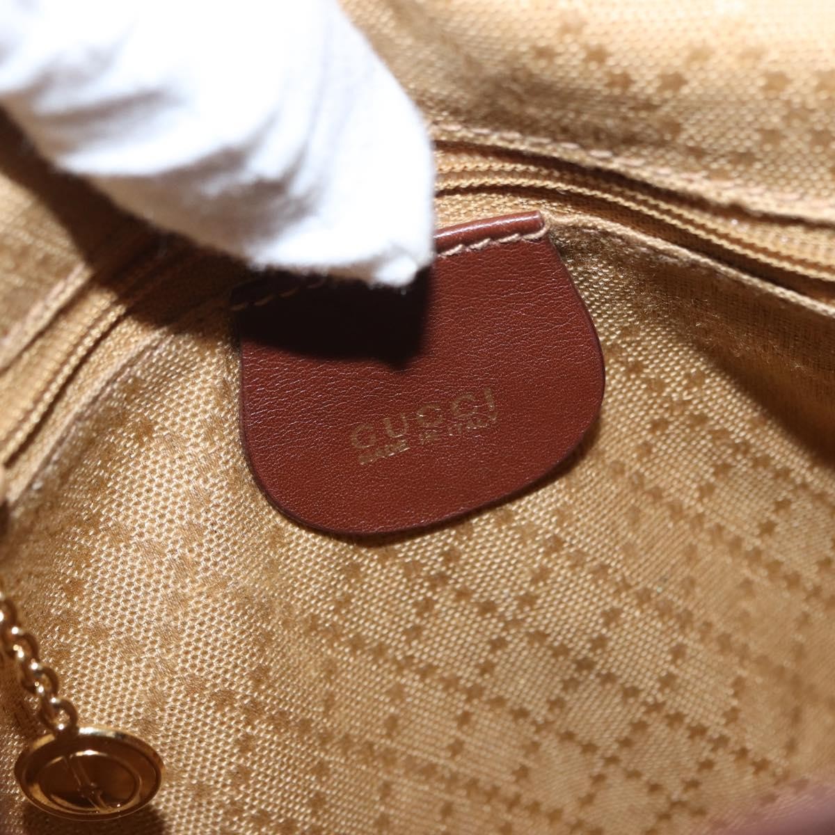 Gucci Vintage Bamboo Leather Brown Leather Backpack Bag (Pre-Owned)