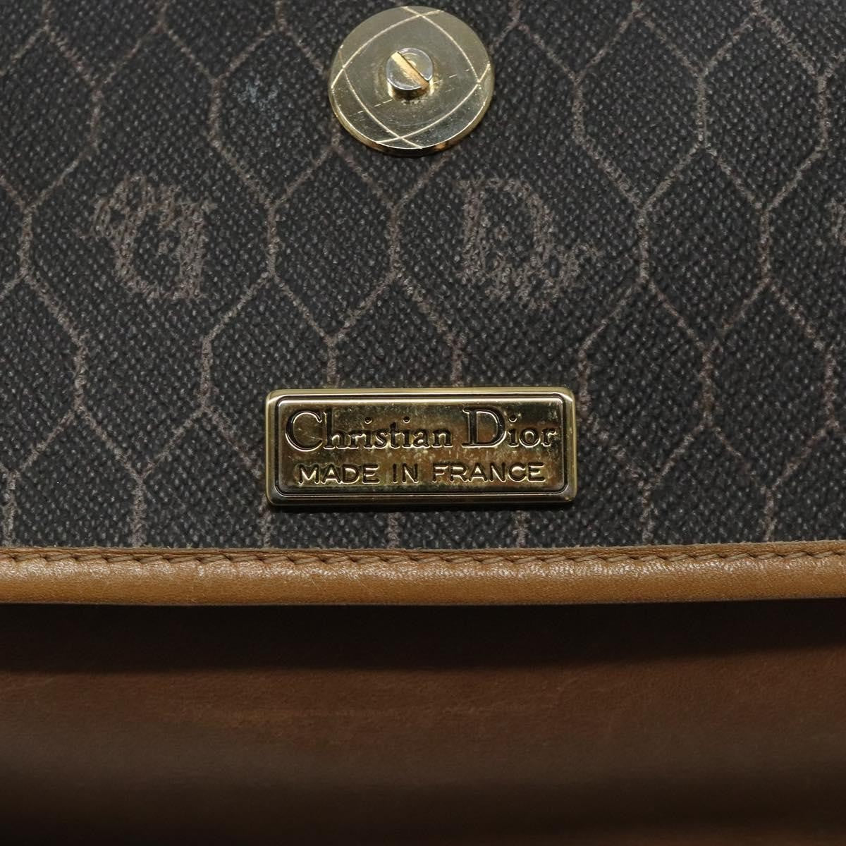 Christian Dior Vintage Honeycomb Canvas Black Canvas Shoulder Bag Bag (Pre-Owned)