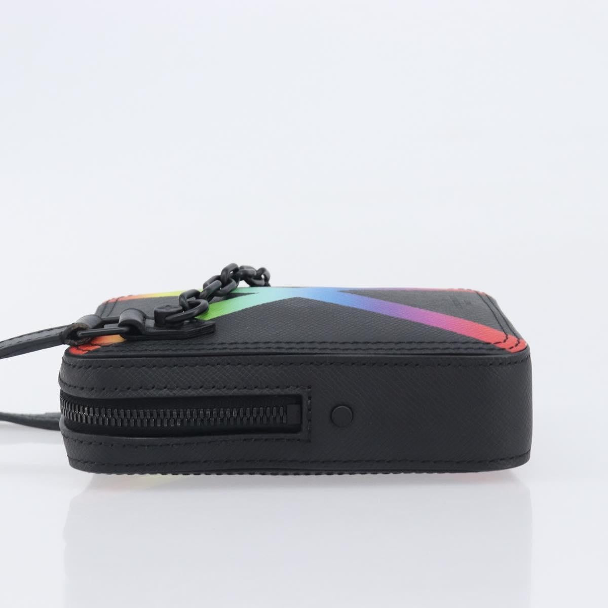 Louis Vuitton Danube Messenger Rainbow Taiga Leather Black Leather Handbag (Pre-Owned)